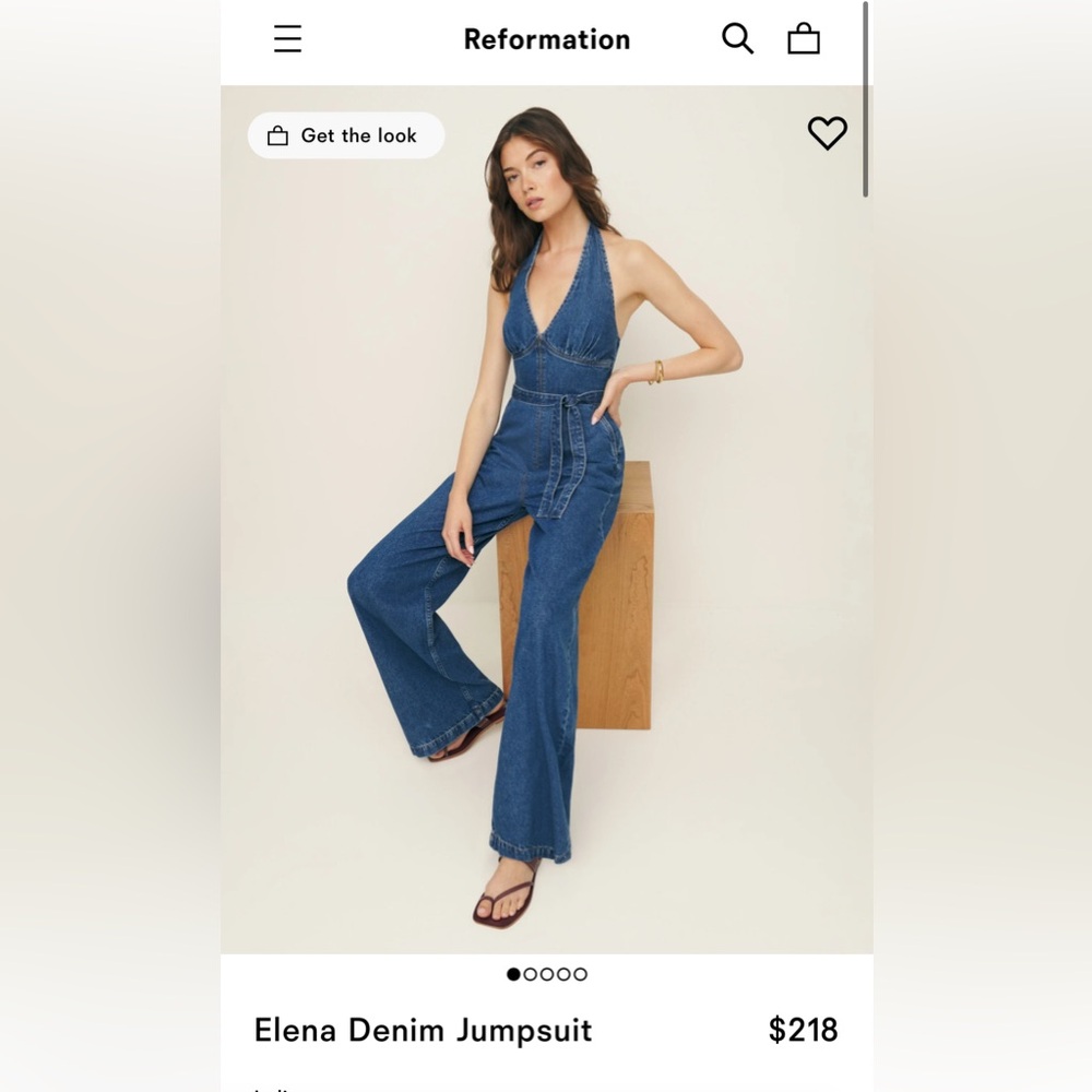 Reformation NWT Elena denim jumpsuit